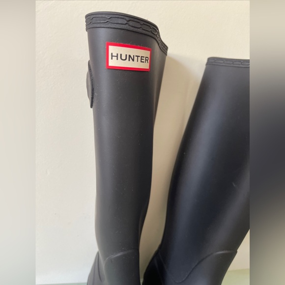 Worn Once Hunter Original Tall Rain Boots Black Refined Women's 7 - Picture 4 of 10